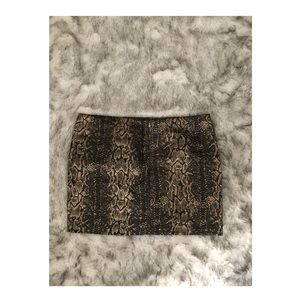 Snakeskin mini skirt